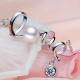 ASHIQ Natural Freshwater Pearl Necklace, 925 Sterling Silver Jewelry