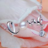 ASHIQ Natural Freshwater Pearl Necklace, 925 Sterling Silver Jewelry