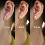 Natural Freshwater Pearl Stud Earrings 925 Sterling Silver for Women