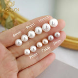 Natural Freshwater Pearl Stud Earrings 925 Sterling Silver for Women