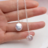 12-13mm Freshwater Pearl Necklace Pendant 925 Sterling Silver Jewelry