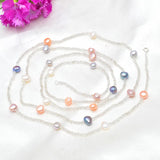 Baroque Freshwater Pearl Necklace with Crystal Beads
