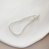 2mm 925 Silver Beads Bracelet Hand-Woven Jewelry for Women