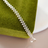 2mm 925 Silver Beads Bracelet Hand-Woven Jewelry for Women