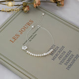 Freshwater Pearl Bracelet 925 Silver Shell Flowers