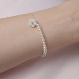Freshwater Pearl Bracelet 925 Silver Shell Flowers