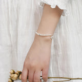 Mini Freshwater Pearl Bracelet 925 Sterling Silver Natural Shell Flowers