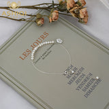 Mini Freshwater Pearl Bracelet 925 Sterling Silver Natural Shell Flowers