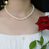 Baroque Pearl Necklace 925 Sterling Silver Clasp Jewelry