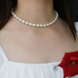 Baroque Pearl Necklace 925 Sterling Silver Clasp Jewelry
