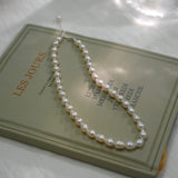 Baroque Pearl Necklace 925 Sterling Silver Clasp Jewelry