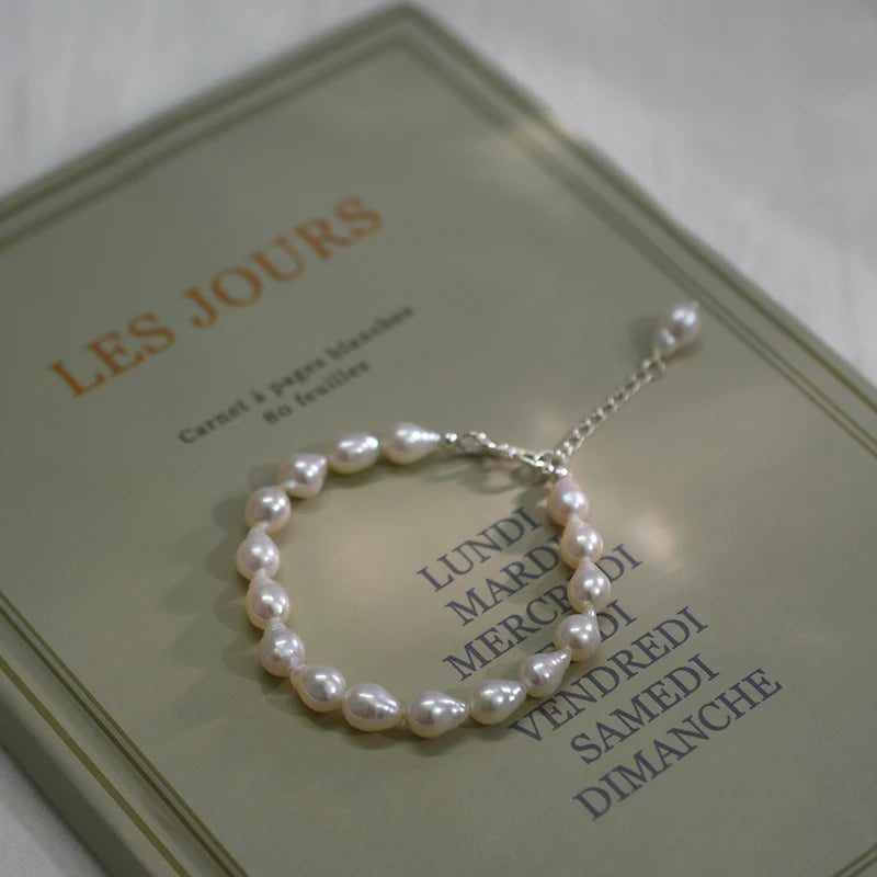 Baroque Freshwater Pearl Bracelet with Silver Clasp