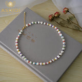 Colorful Beads Freshwater Pearl Necklace with Gold-plated Buckle