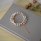 Colorful Beads Freshwater Pearl Necklace with Gold-plated Buckle