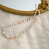 Natural Freshwater Baroque Pearl Necklace Colorful Beads Jewelry for Girls Gift