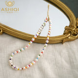 Natural Freshwater Baroque Pearl Necklace Colorful Beads Jewelry for Girls Gift