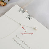 7-8mm Oval Freshwater Pearl Necklace 925 Sterling Silver Adjustable Chain