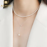 7-8mm Oval Freshwater Pearl Necklace 925 Sterling Silver Adjustable Chain