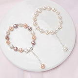 Baroque Pearl Bracelet 925 Silver Jewelry Gift
