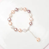 Baroque Pearl Bracelet 925 Silver Jewelry Gift