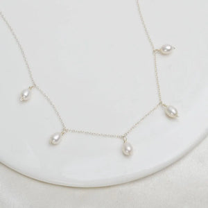 925 Silver Chokers Necklace Natural Pearl Wedding Jewelry for Women