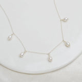 925 Silver Chokers Necklace Natural Pearl Wedding Jewelry for Women