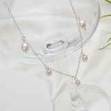 925 Silver Chokers Necklace Natural Pearl Wedding Jewelry for Women