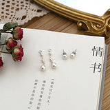 925 Silver Long Drop Earring Freshwater Pearl Jewelry