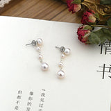 925 Silver Long Drop Earring Freshwater Pearl Jewelry