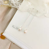 925 Silver Long Earrings Natural Pearl Jewelry Women