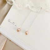 925 Silver Long Earrings Natural Pearl Jewelry Women