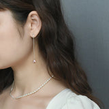 925 Silver Long Earrings Natural Pearl Jewelry Women