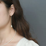 925 Silver Long Earrings Natural Pearl Jewelry Women