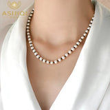 925 Silver Freshwater Pearl Necklace Women's Gift Jewelry