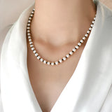 925 Silver Freshwater Pearl Necklace Women's Gift Jewelry