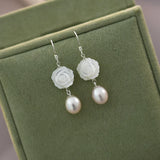 925 Silver Pearl Shell Earrings for Women
