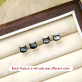 925 Silver Shell Cat Earring Women Party Jewelry Gift