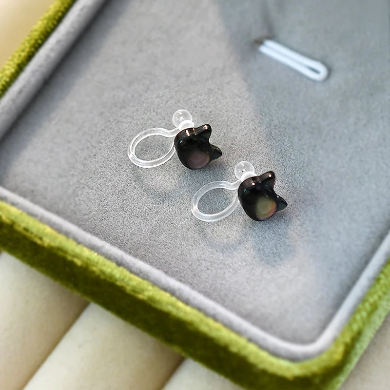 925 Silver Shell Cat Earring Women Party Jewelry Gift