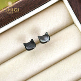 925 Silver Shell Cat Earring Women Party Jewelry Gift