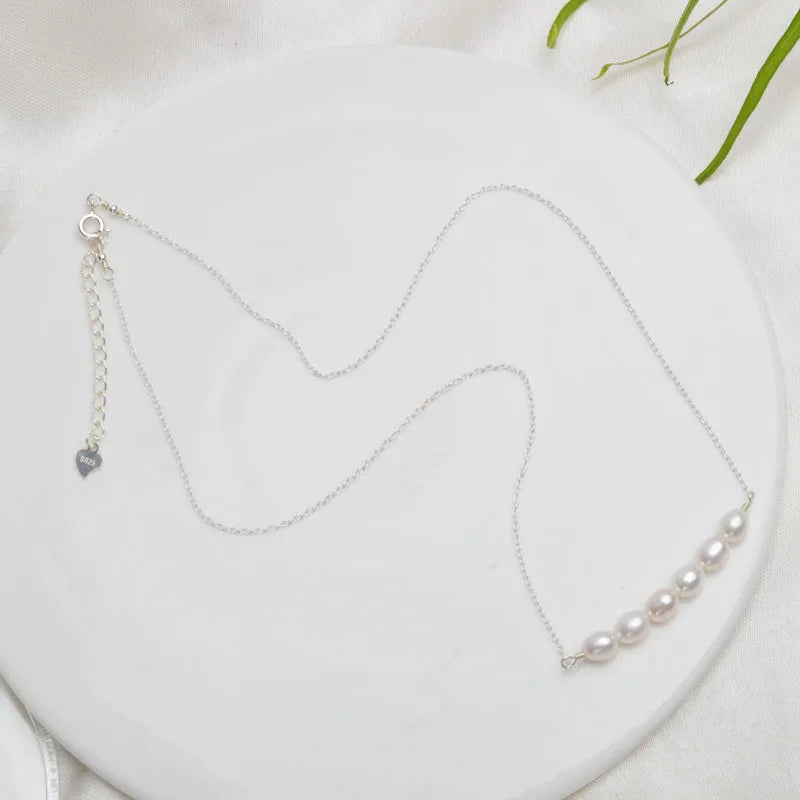 925 Silver Necklace Freshwater Pearl Jewelry for Women