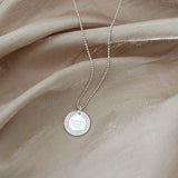 925 Silver Round Coin Pendant for Women Gift