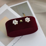925 Silver Small Flower Earrings with Freshwater Pearl Jewelry