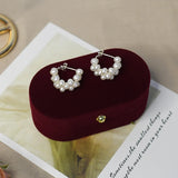 925 Silver Stud Earrings Freshwater Pearl Hand-woven Girls