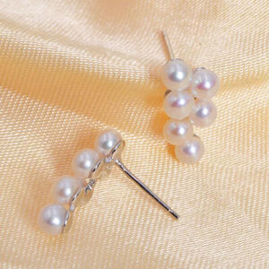 925 Silver Mini Freshwater Pearl Stud Earrings for Women