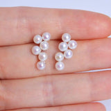 925 Silver Mini Freshwater Pearl Stud Earrings for Women