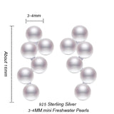 925 Silver Mini Freshwater Pearl Stud Earrings for Women