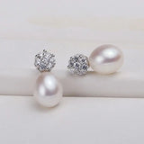 925 Silver Drop Earrings with Natural Freshwater Pearl