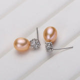 925 Silver Drop Earrings with Natural Freshwater Pearl