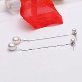 Women's 925 Silver Pearl Drop Earrings
