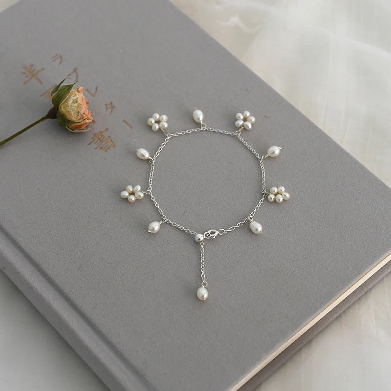 925 Silver Pearl Bracelet for Women